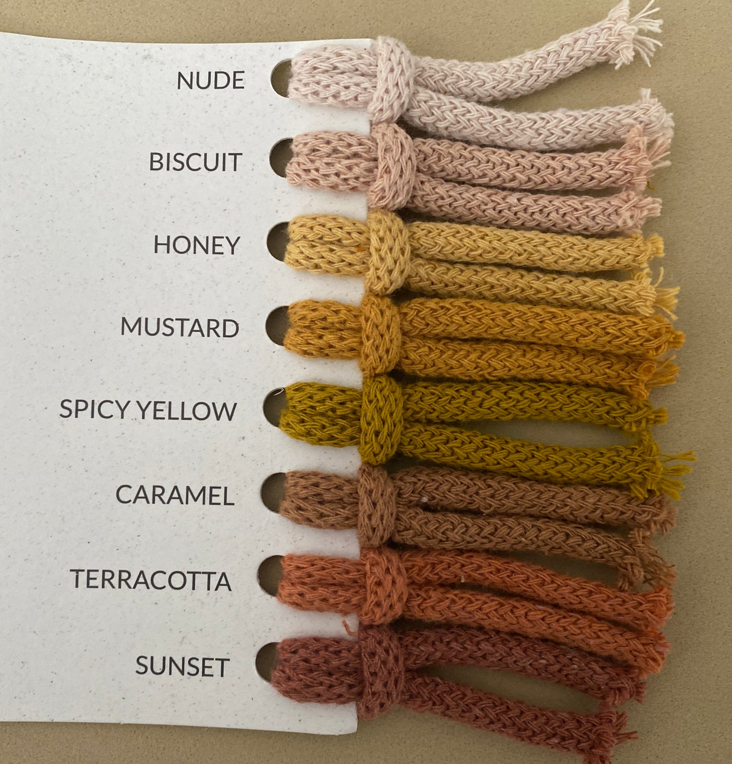 Colour Charts for Macrame