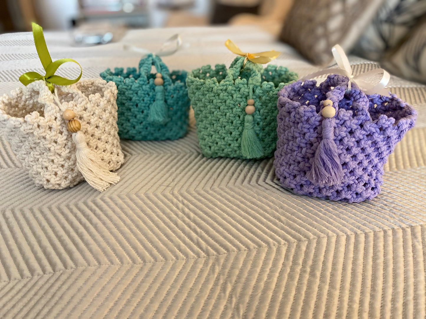 Petite Baskets with Handles & Tassels